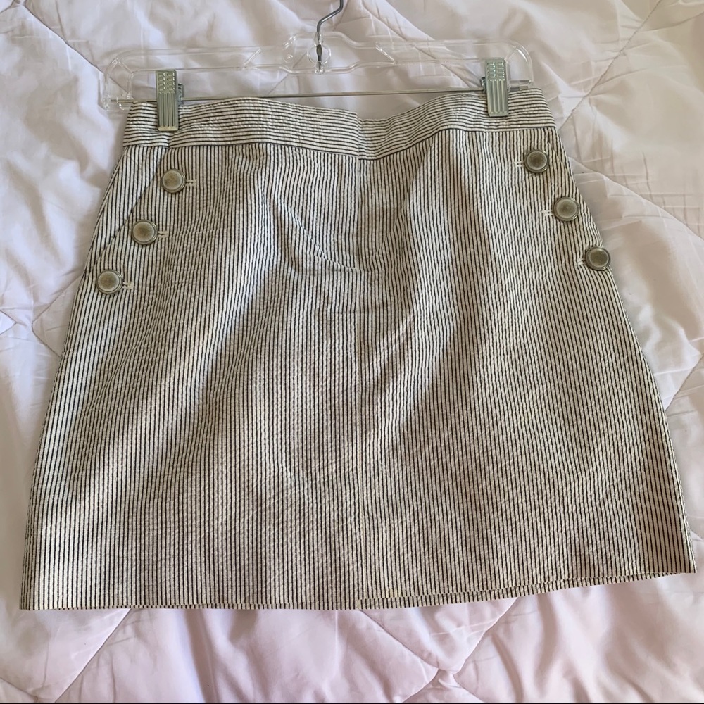 J. Crew Postage Stamp Pinstriped Mini Skirt